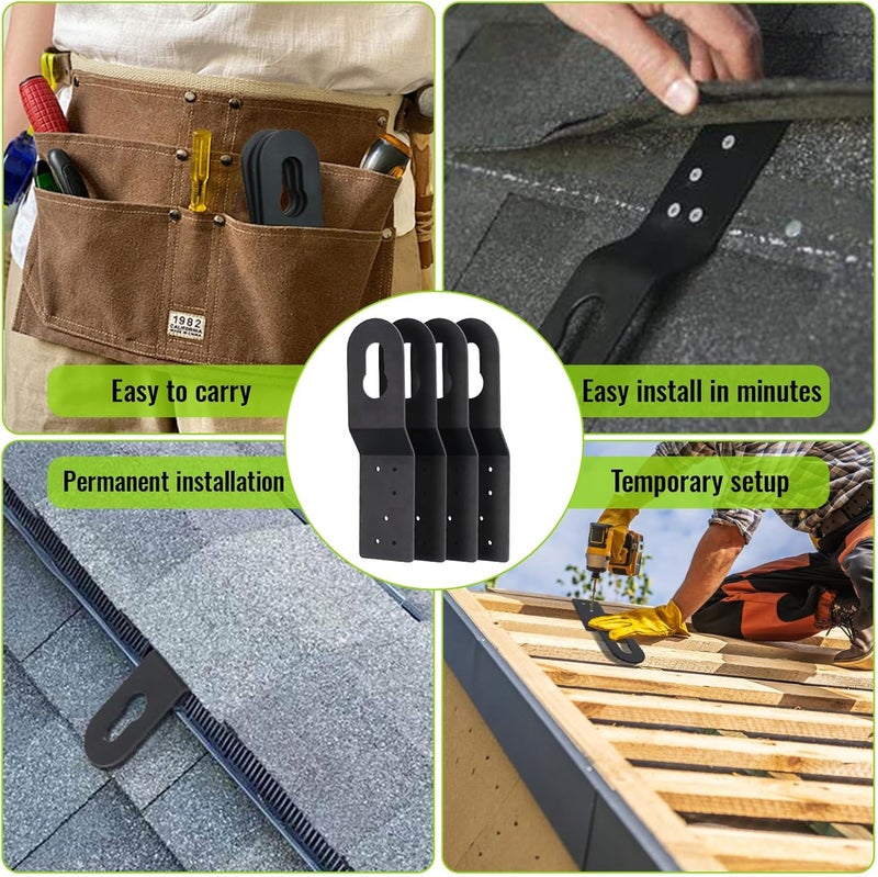 GGTE Permanent Roof Anchors, Aluminum Alloy roof anchors for fall protection Roofing Anchor Hitch Clip Connects To Wood Surfaces 4-Pack - Image 5
